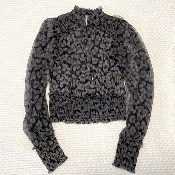 FREE PEOPLE TWYLA SPOTTED PRINT BLOUSE - Size XS - Picture 13 of 13